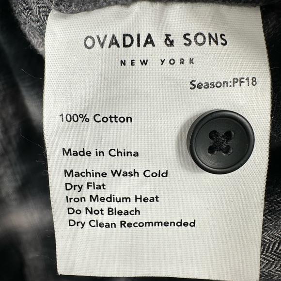 Ovadia & Sons Short Sleeve Relax Fit Camp Button Up Shirt Sz XL - Black and Grey - Picture 5 of 5